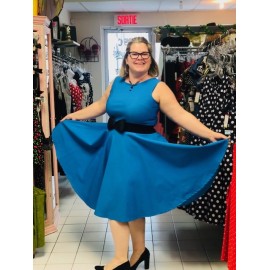 Nelly  Robe Circulaire bleu*
